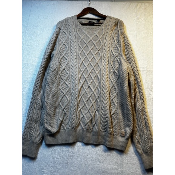 Dockers Cable Knit Sweater Men's XXL Beige Tan Khaki Chunky Pullover 2X - Picture 1 of 11